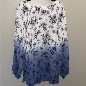 Lane Bryant Dip-Dye Button Front Top